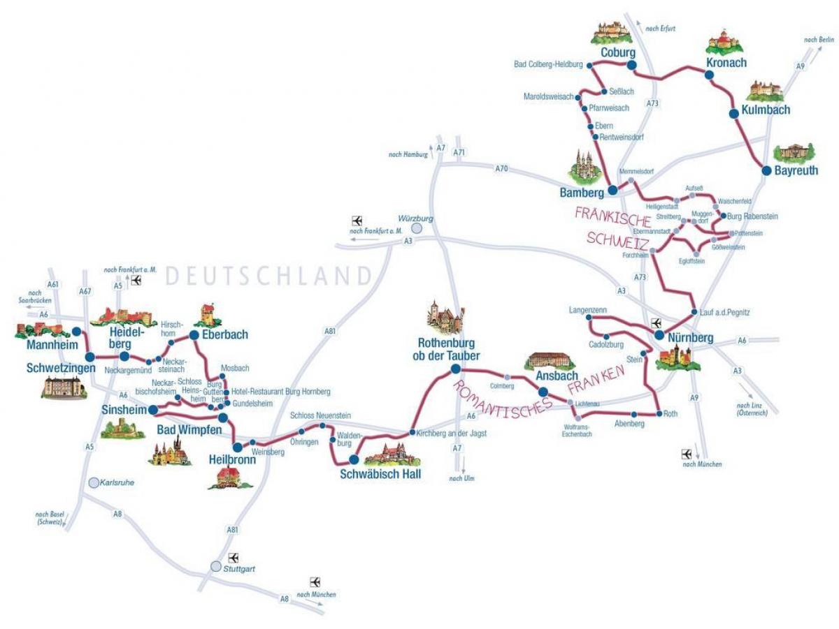 Замки германии карта