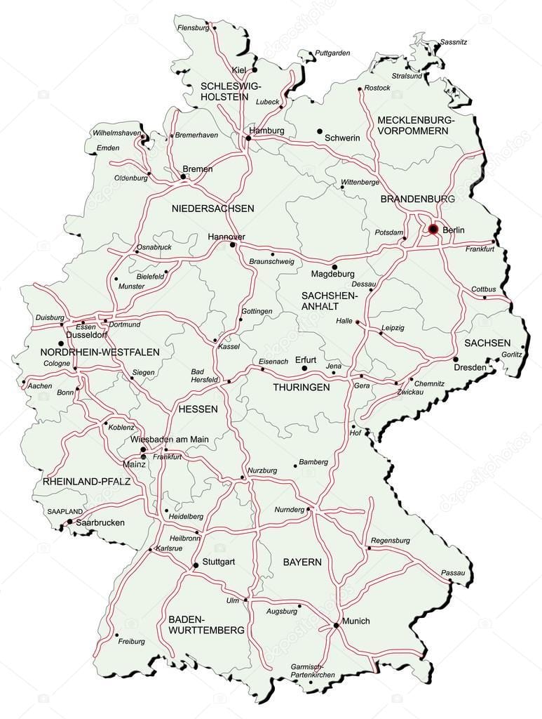 Германия автобан карте