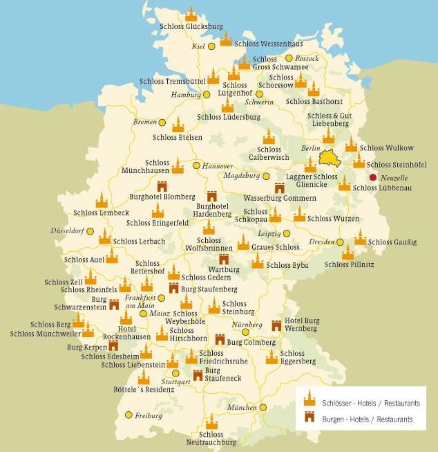 карта Германии замки