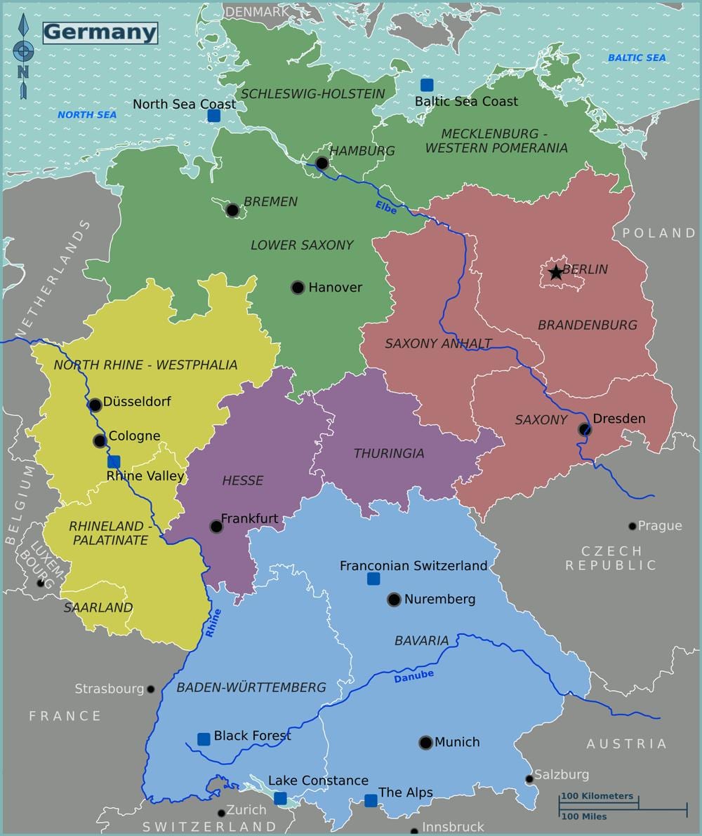 Германия на карте