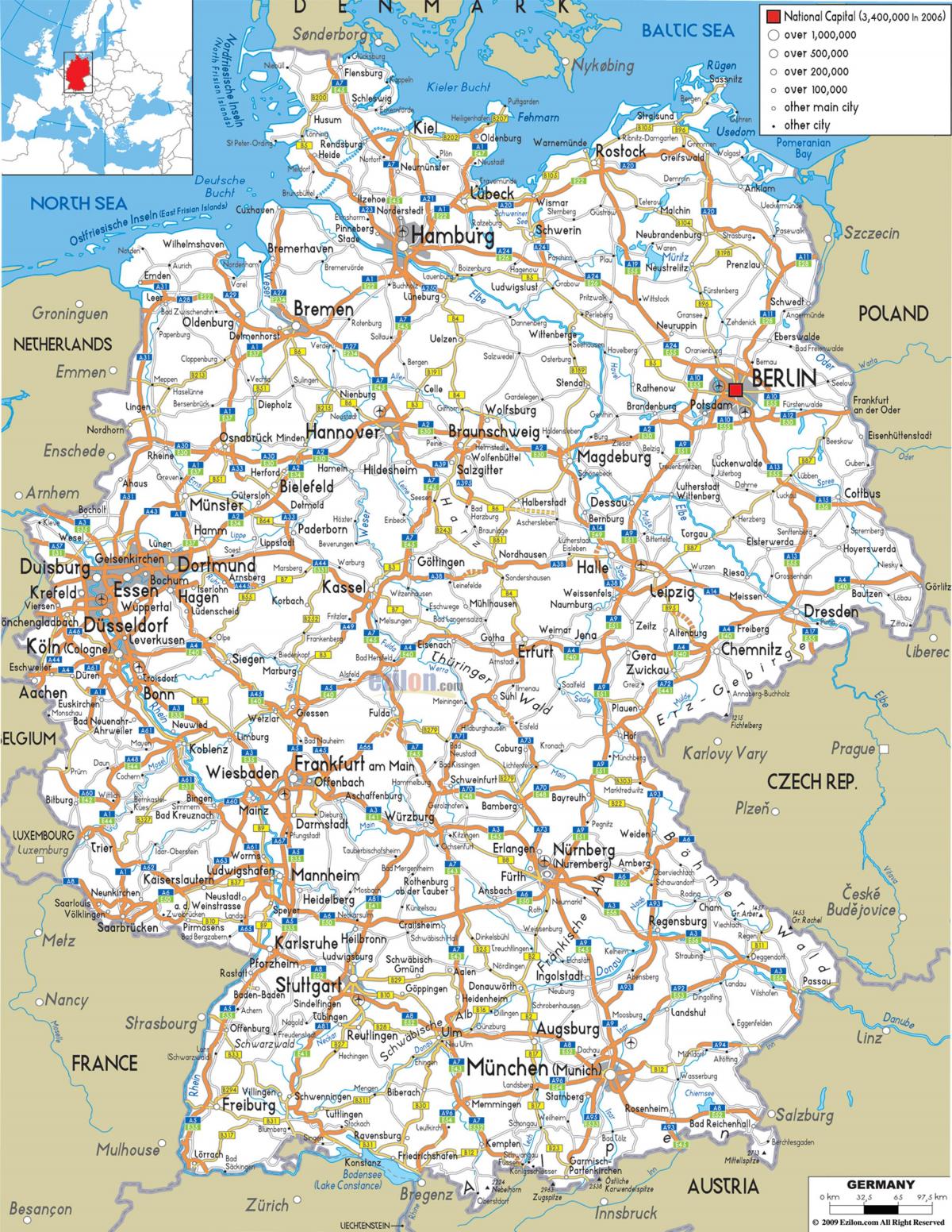 карта Германии транспорт