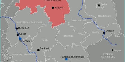 Карта Германии побережье