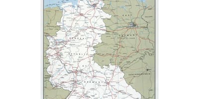 Карта Западной Германии с городами