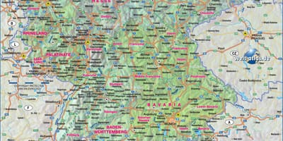 Карта юга Германии
