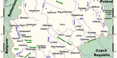 Карта Германии реки