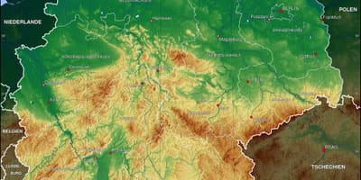 Карта Германии физическая