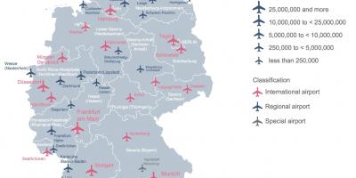 Карта Германии показывает аэропортов